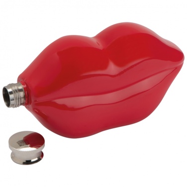 Logotrade promotional item image of: Lip shaped hip flask, deep red