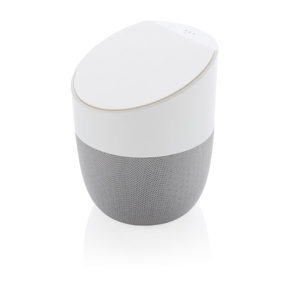 Logo trade advertising product photo of: Home speaker with wireless charger, white