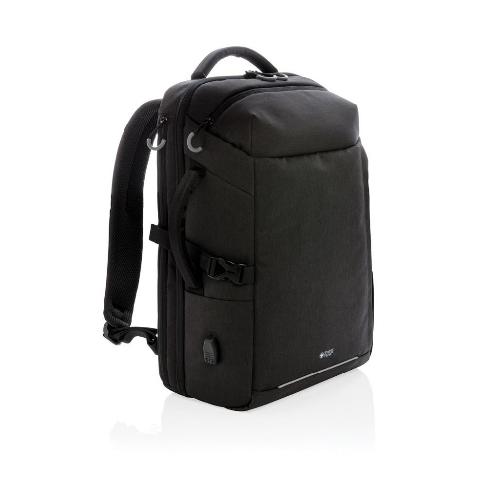 Logo trade advertising product photo of: Swiss Peak XXL weekend travel backpack with RFID and USB, black