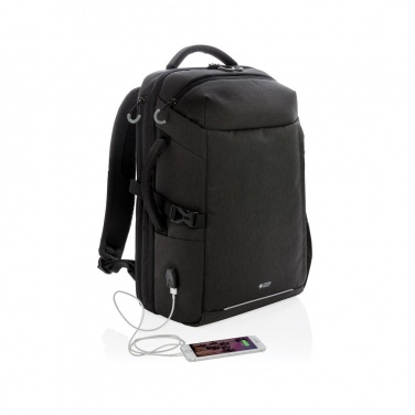 Logotrade promotional products photo of: Swiss Peak XXL weekend travel backpack with RFID and USB, black