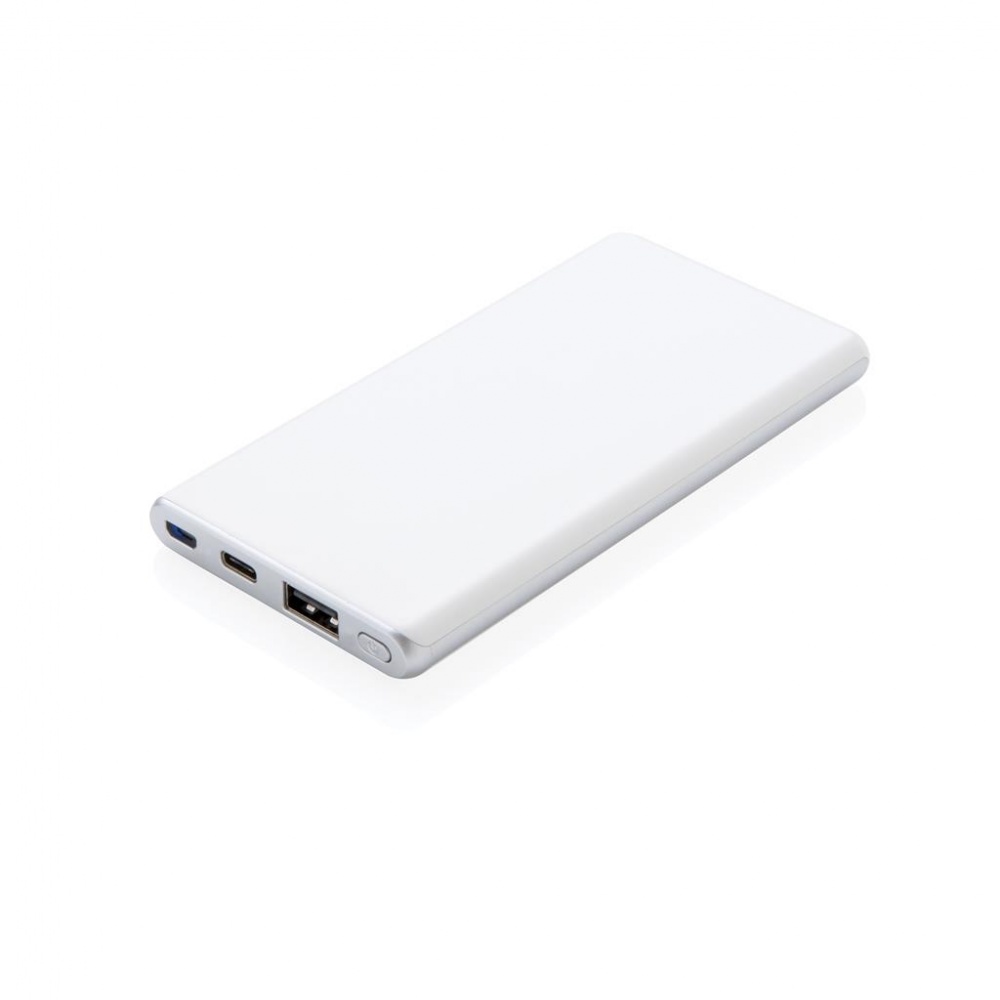 Logotrade promotional item picture of: Ultra fast 5.000 mAh powerbank, white