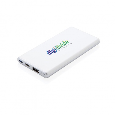Logo trade promotional merchandise picture of: Ultra fast 5.000 mAh powerbank, white