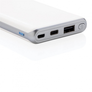 Logo trade business gift photo of: Ultra fast 10.000 mAh powerbank with PD, white