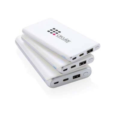 Logo trade promotional item photo of: Ultra fast 10.000 mAh powerbank with PD, white