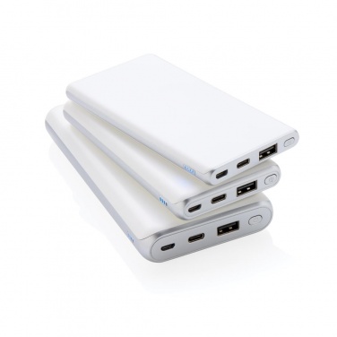 Logotrade promotional products photo of: Ultra fast 10.000 mAh powerbank with PD, white