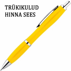 Logo trade promotional items image of: Ball pen 'Wladiwostock',  color yellow