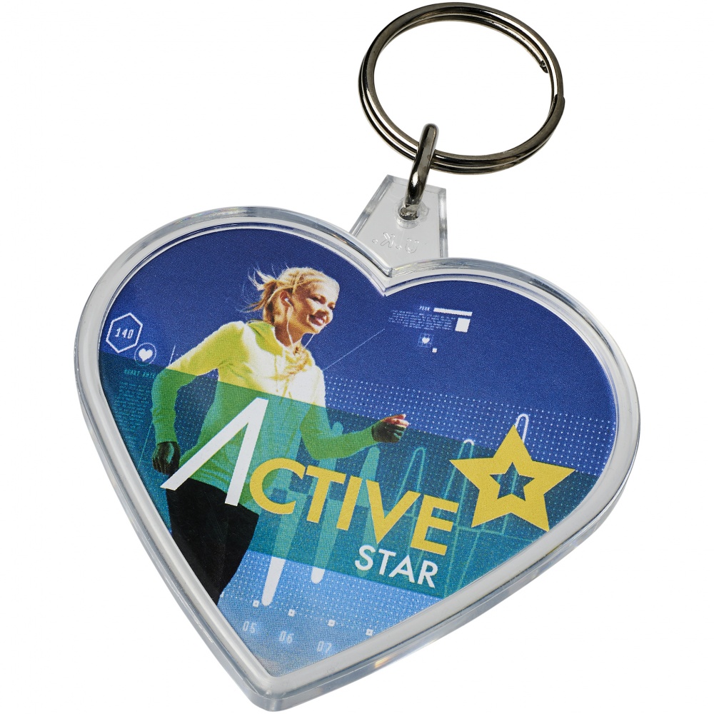 Logo trade business gift photo of: Combo heart-shaped keychain
