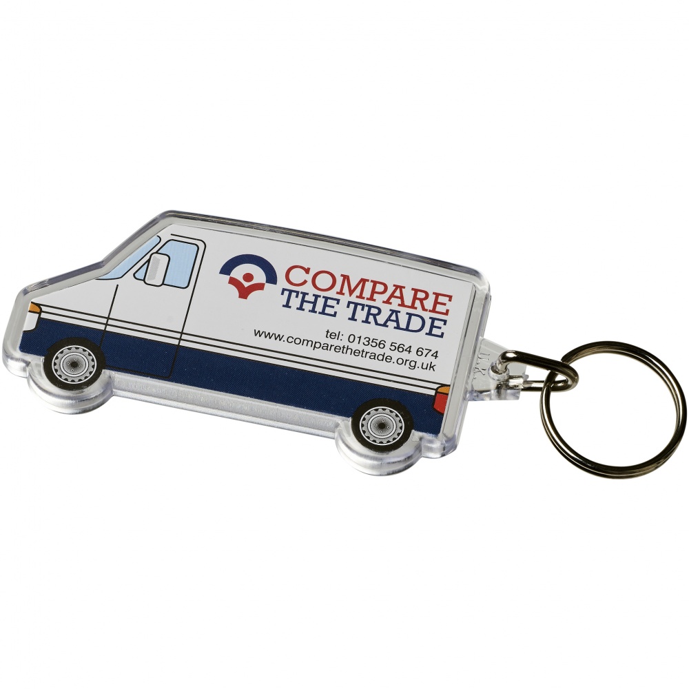 Logo trade business gift photo of: Combo van-shaped keychain