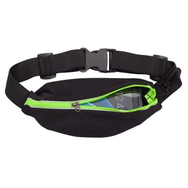 Logo trade promotional merchandise photo of: Ease sports waist bag, black/light green