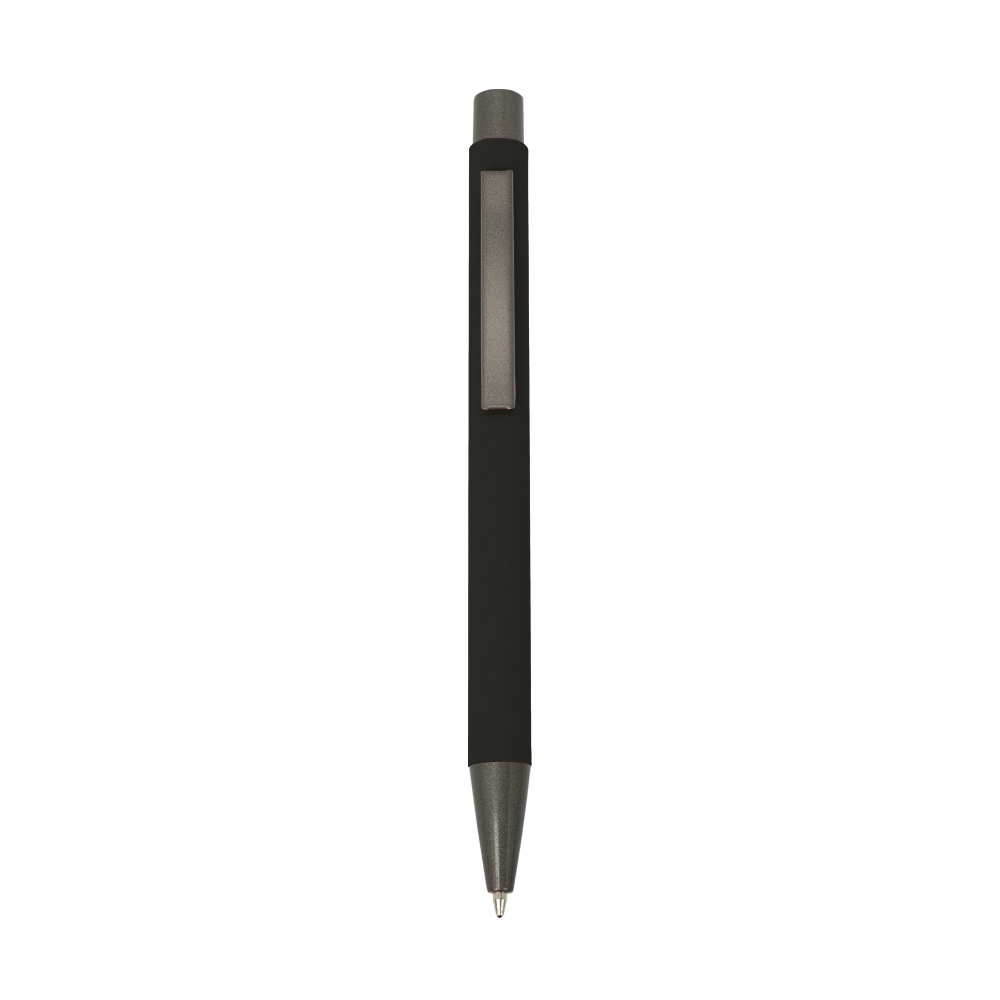Logotrade corporate gift image of: Rubberized soft touch ball pen, black