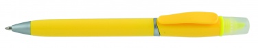 Logo trade corporate gifts picture of: Plastic ball pen with highlighter 2-in-1 GUARDA, Yellow