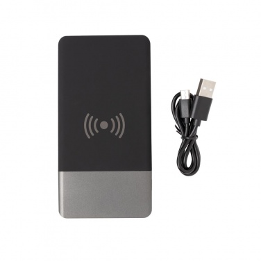 Logotrade promotional item picture of: 5.000 mAh Soft Touch Wireless 5W Charging Powerbank
, grey