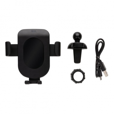 Logotrade promotional gift image of: 5W wireless charging gravity phone holder, black