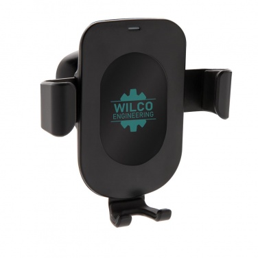 Logotrade corporate gifts photo of: 5W wireless charging gravity phone holder, black