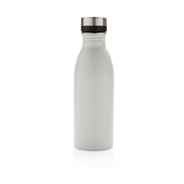Logo trade promotional giveaways image of: Deluxe stainless steel water bottle, white