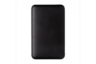 Logo trade promotional items image of: 5.000 mAh Pocket Powerbank with integrated cables, black