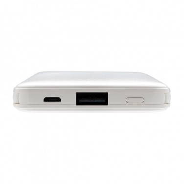 Logo trade business gift photo of: 5.000 mAh Pocket Powerbank with integrated cables, white