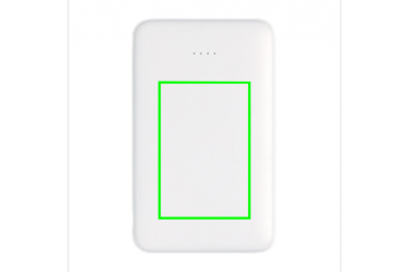 Logotrade advertising product image of: 5.000 mAh Pocket Powerbank with integrated cables, white