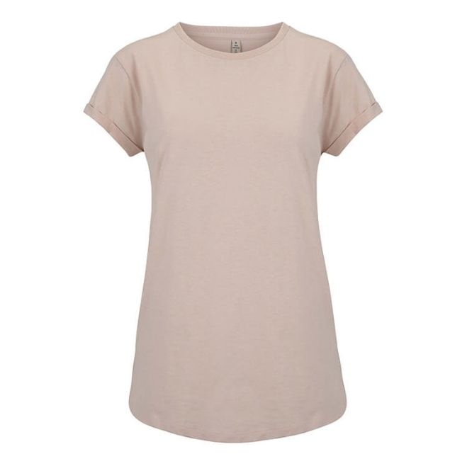 Logo trade advertising products image of: Salvage women´s rolled sleeve t-shirt, misty pink