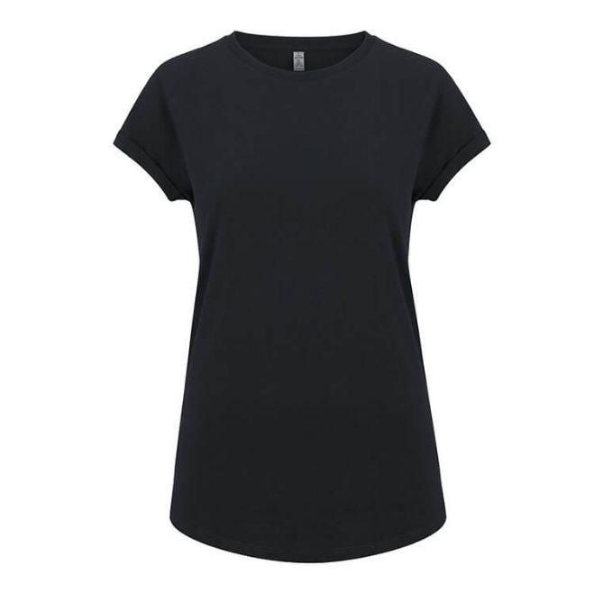 Logo trade advertising products picture of: Salvage women´s rolled sleeve t-shirt, black