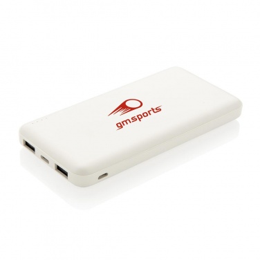 Logo trade advertising products picture of: High Density 10.000 mAh Pocket Powerbank, white