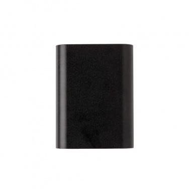 Logo trade corporate gifts image of: Aluminium 5.000 mAh Wireless 5W Pocket Powerbank, black