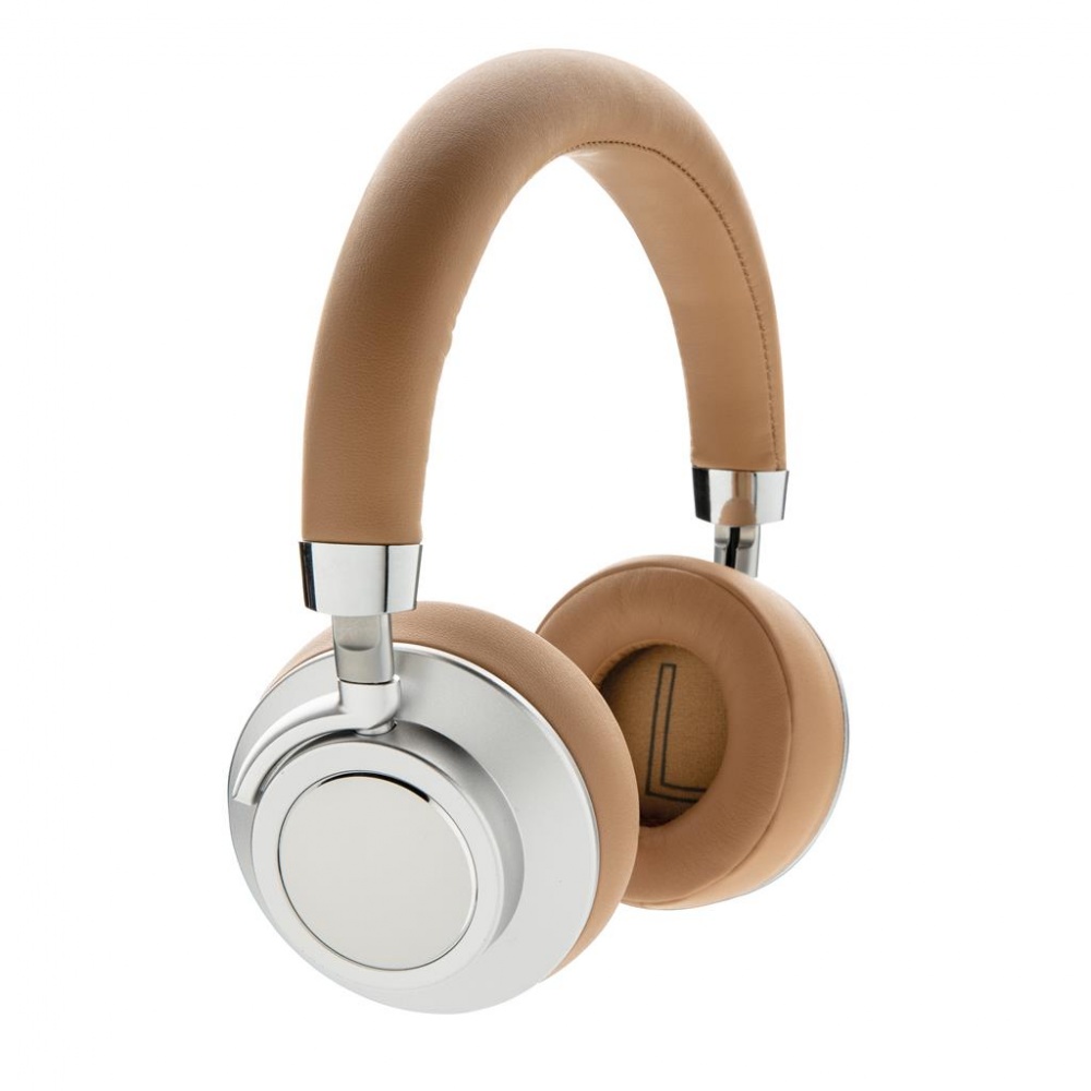 Logo trade promotional giveaways image of: Aria Wireless Comfort Headphone, brown