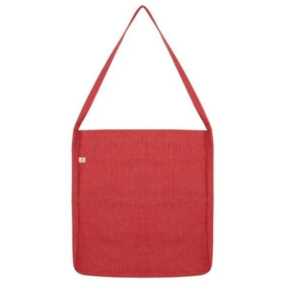 Logotrade promotional item image of: Taaskasutatud materjalist kvaliteetne kandekott, melanž punane