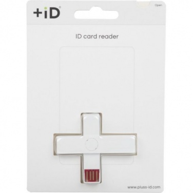 Logo trade corporate gifts image of: +ID smart card reader, USB, white