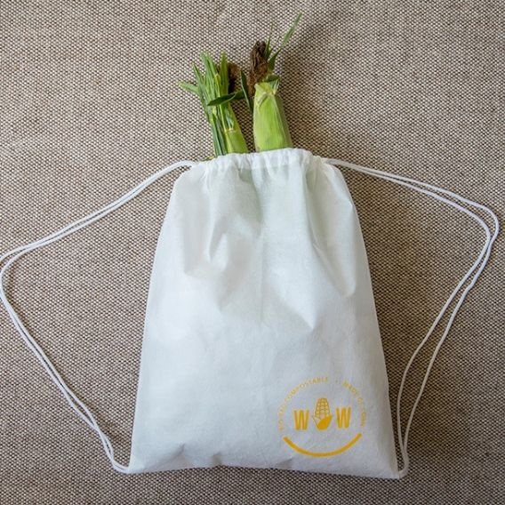 Logotrade business gift image of: Corn backpack, PLA material, natural white