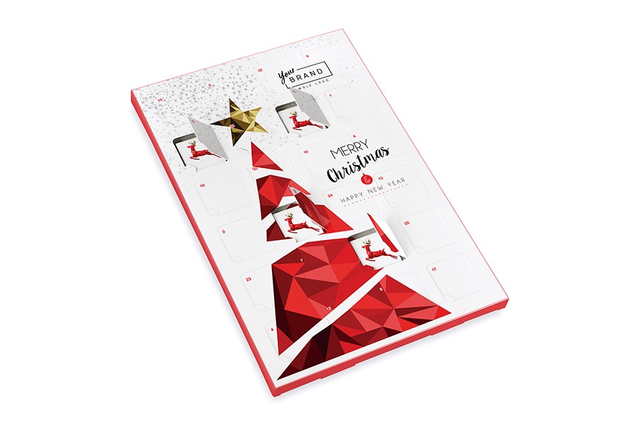 Logo trade promotional giveaway photo of: advent calendar with 24 square chocolates