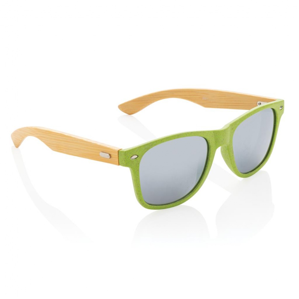 Logotrade promotional product picture of: Wheat straw and bamboo sunglasses, green