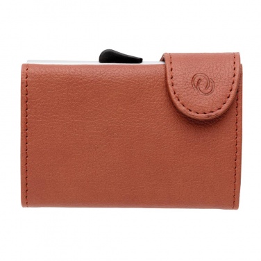 Logo trade corporate gifts image of: C-Secure RFID card holder & wallet brown with name, sleeve, gift wrap