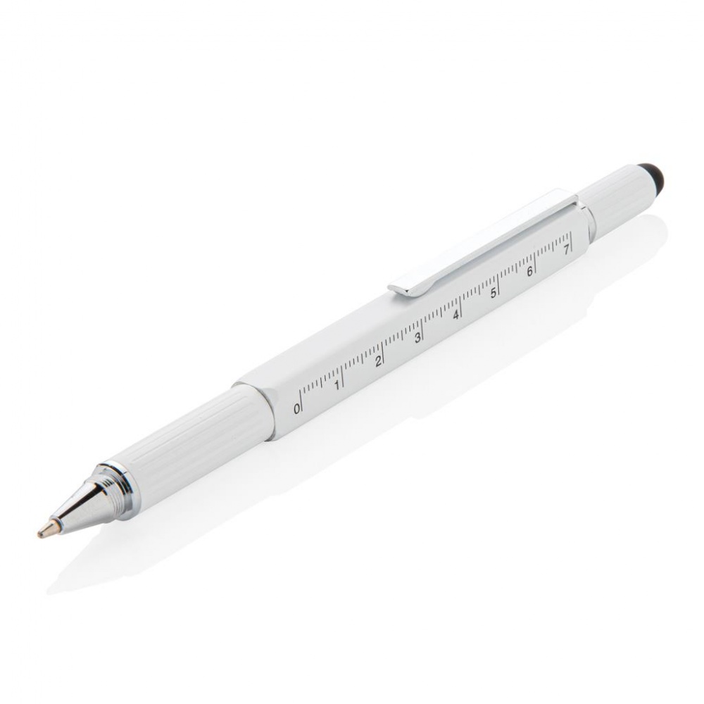 Logotrade promotional product image of: 5-in-1 aluminium toolpen, white