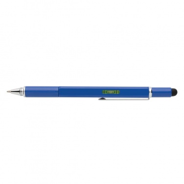 Logo trade promotional items picture of: 5-in-1 aluminium toolpen, blue