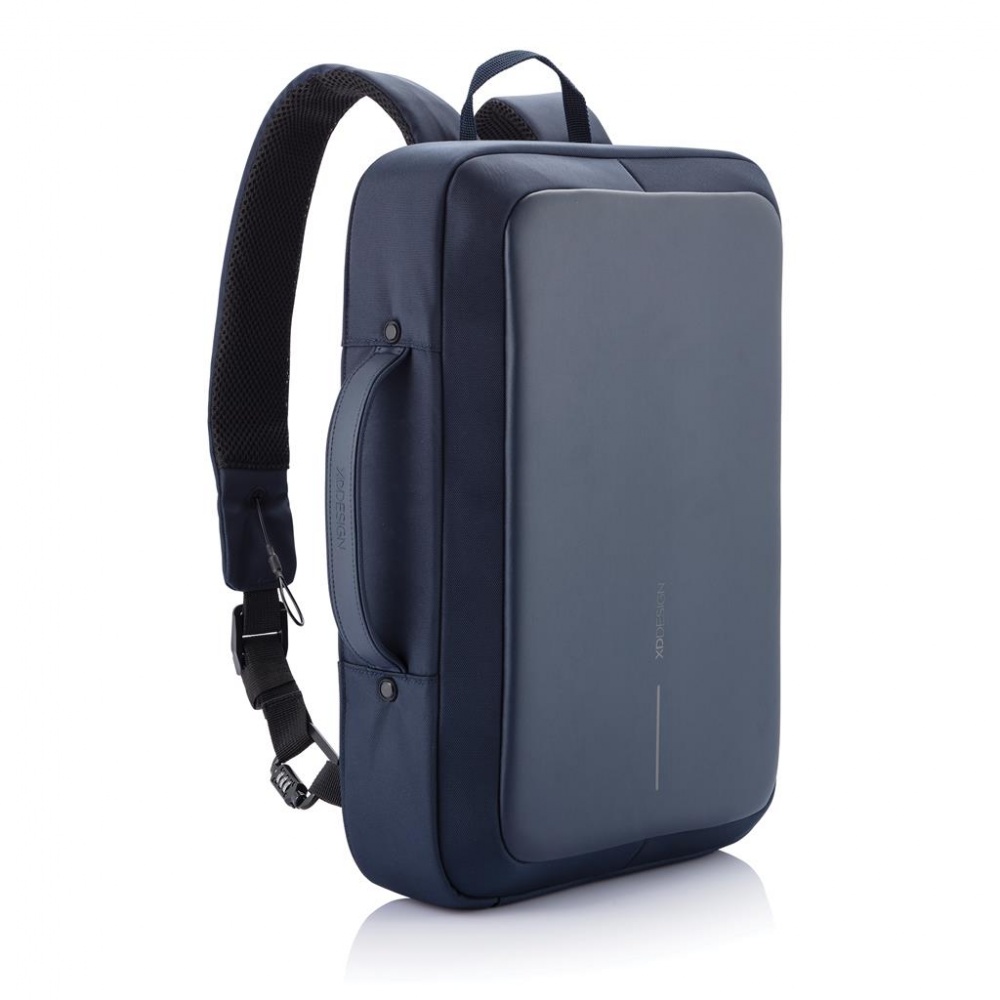 Logo trade promotional items image of: Bobby Bizz anti-theft backpack & briefcase, blue