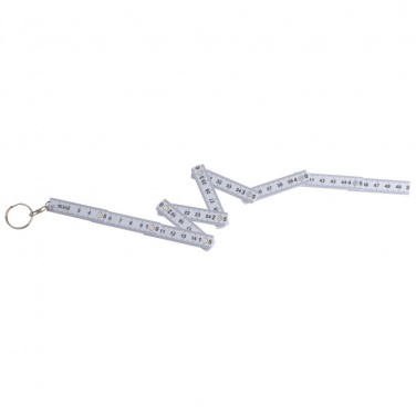 Logotrade advertising product picture of: Keyring with folding ruler, White