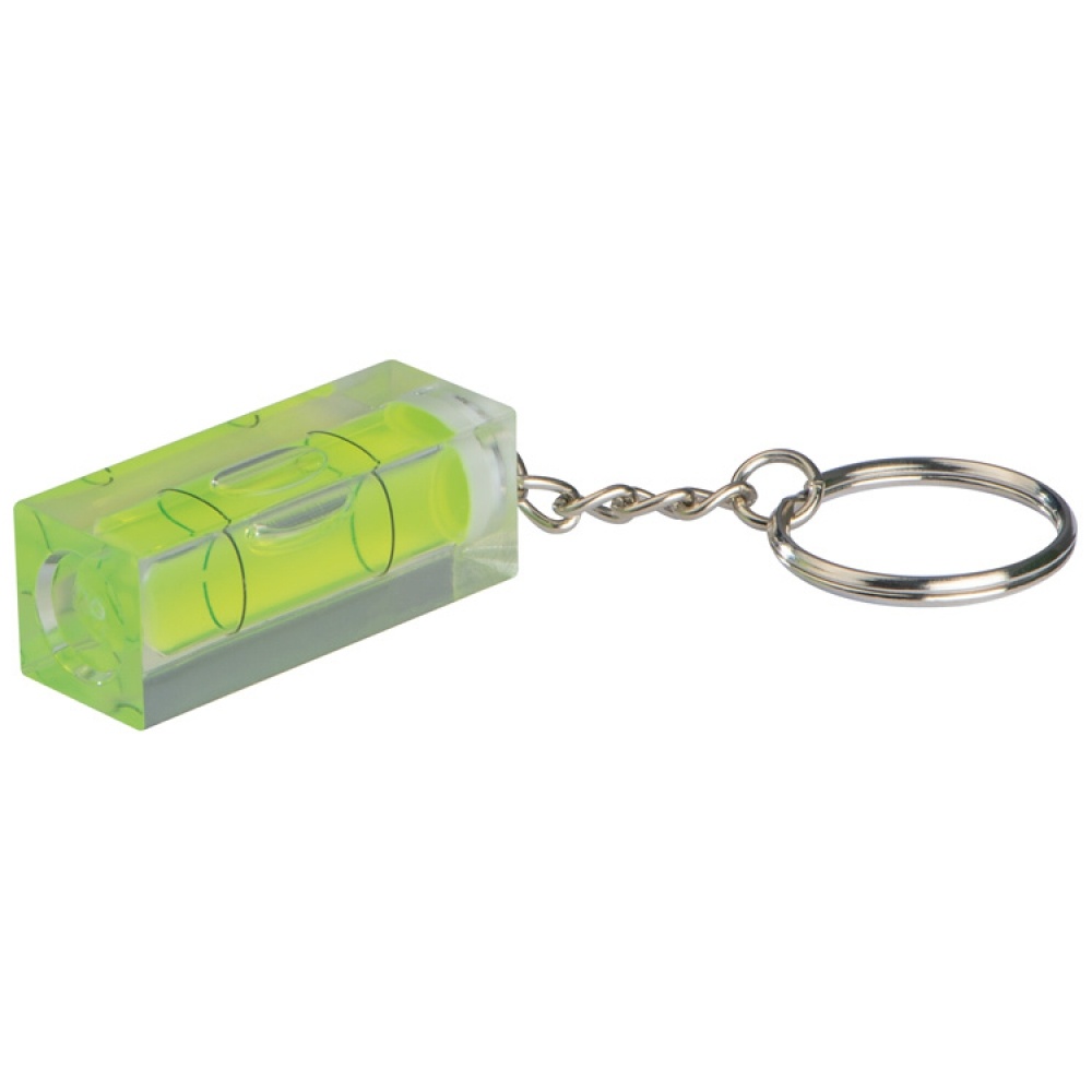 Logotrade corporate gift image of: Spirit level keyring, Yellow