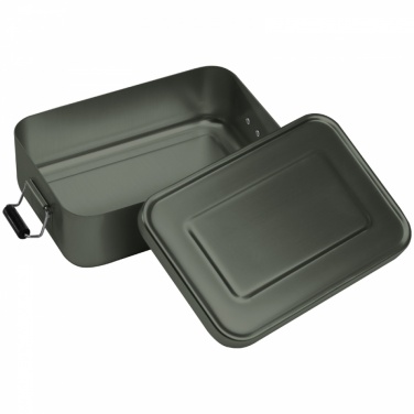 Logo trade promotional merchandise picture of: Aluminum lunch box with closure, Grey