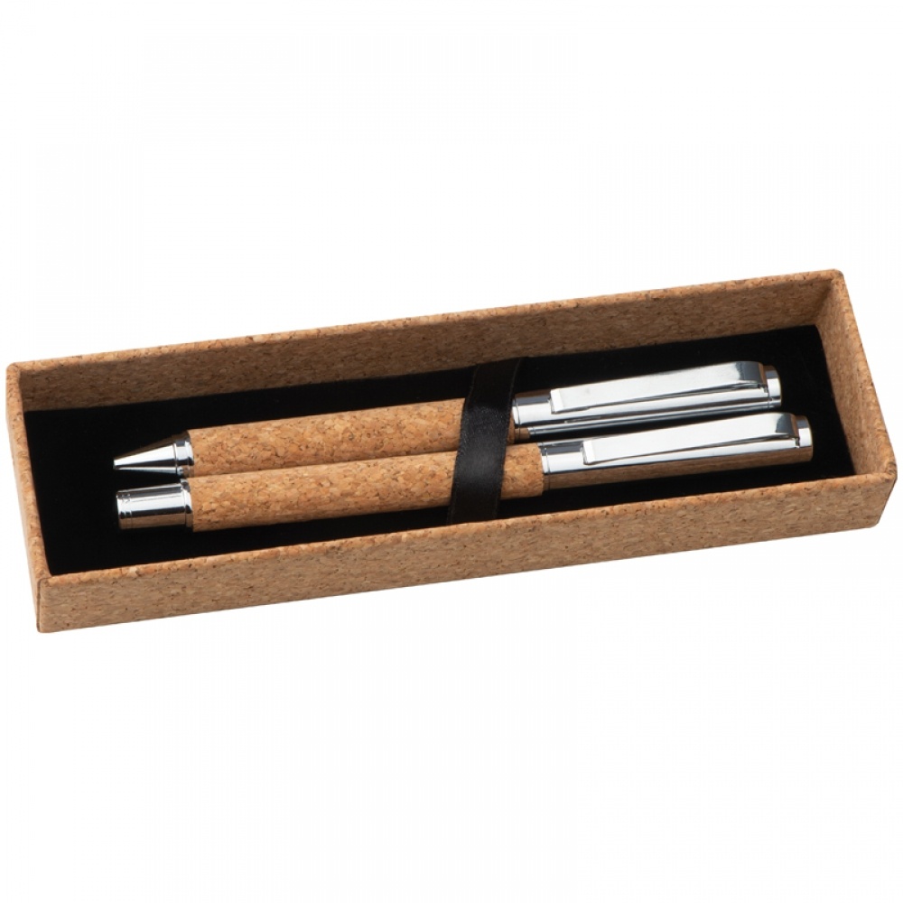 Logo trade promotional product photo of: Cork writing set, Brown