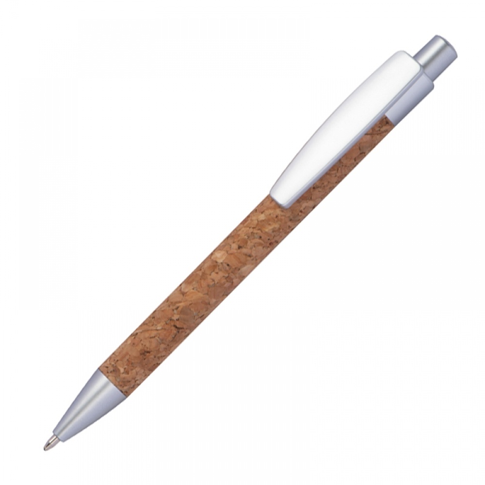 Logo trade promotional giveaways image of: Cork ballpen, Brown