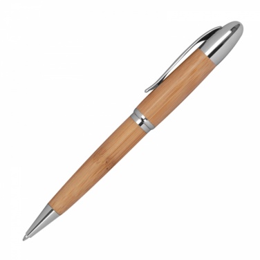 Logotrade business gifts photo of: Metal twist ballpen with bamboo coating, Beige