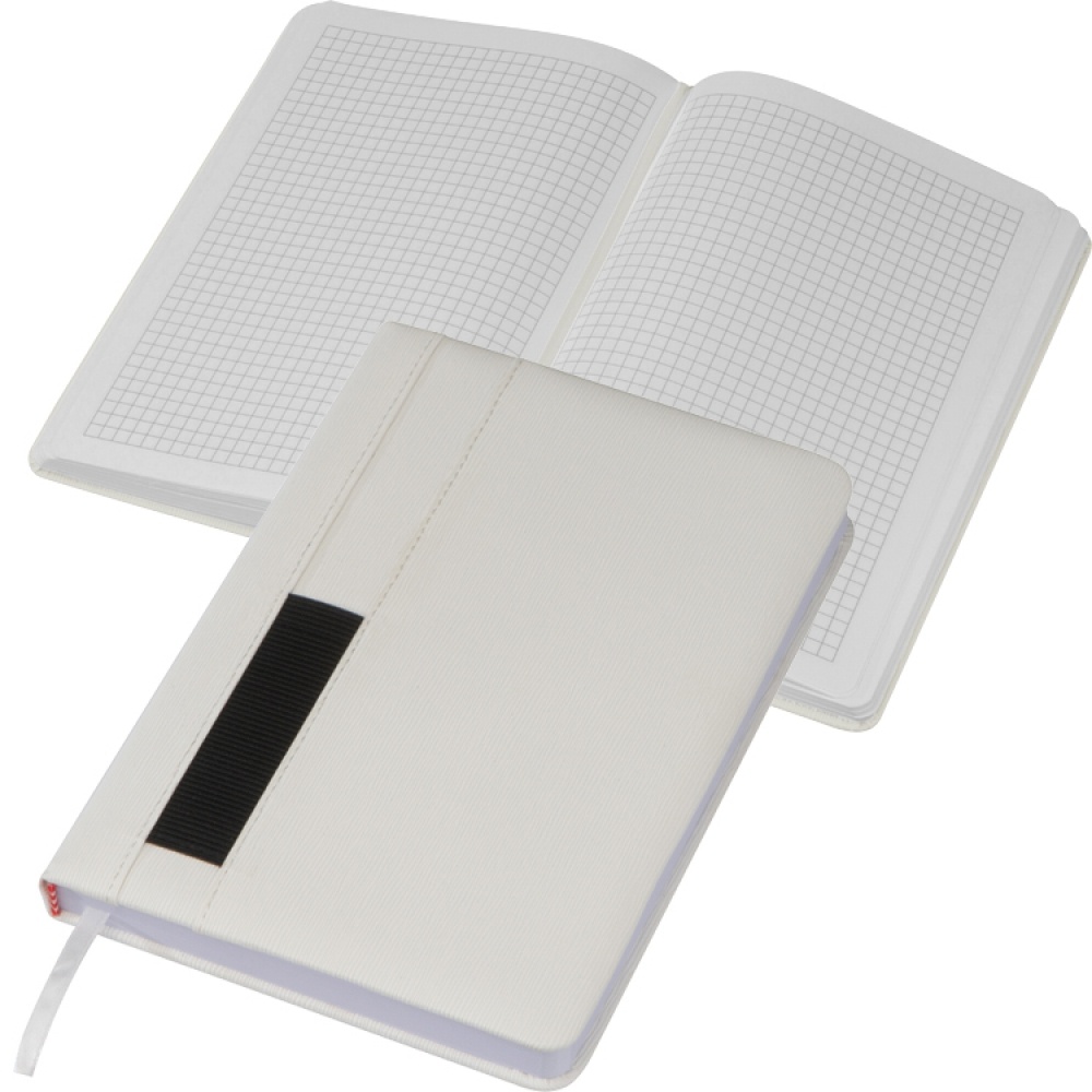 Logo trade promotional giveaway photo of: Notebook with pocket A5, White