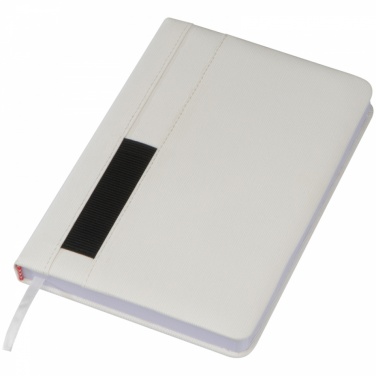 Logo trade promotional gift photo of: Notebook with pocket A5, White