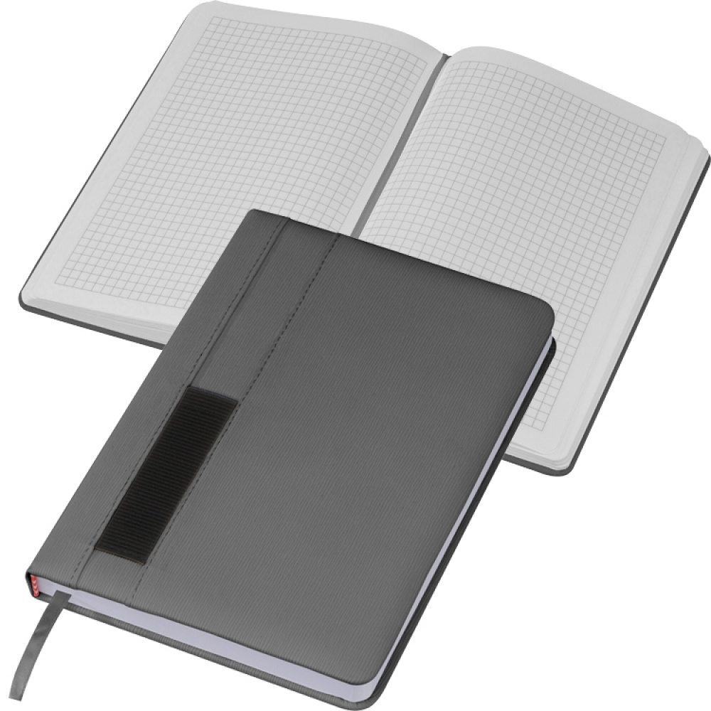 Logo trade advertising product photo of: Notebook with pocket A5, Grey