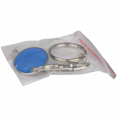 Logo trade promotional products image of: Keyring with shopping coin, Blue