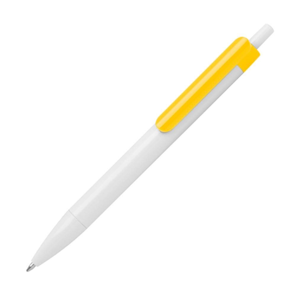 Logo trade promotional items picture of: Ballpen with colored clip, Yellow