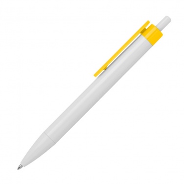 Logo trade promotional merchandise photo of: Ballpen with colored clip, Yellow