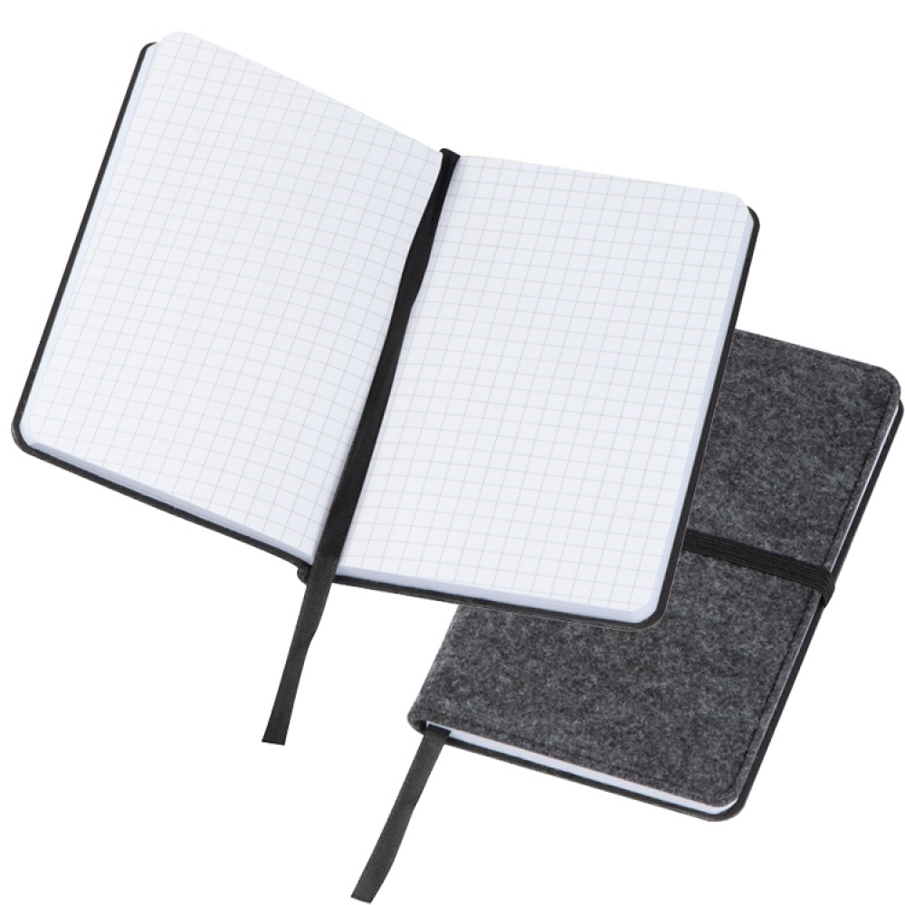 Logo trade promotional item photo of: Felt notebook A6, Grey