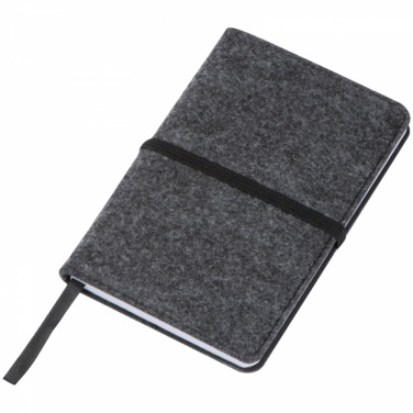 Logo trade promotional merchandise photo of: Felt notebook A6, Grey